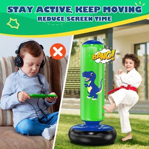 Saco de Boxeo Inflable de Dinosaurio Premium para Niños, 48 Pulgadas, Set de Entrenamiento de Boxeo Estable para Edades de 3 a 6 Años, Juguete de Karate y Taekwondo, Regalo - Product Image 3