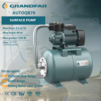Pompe à eau haute pression Grandfar 550W 0.75HP avec réservoir de 24L, personnalisable OEM, débit de 50 L/min, hauteur de refoulement de 60m, pompe de surface
