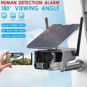 4K 8MP(4MP * 2) Ống kính Kép 180 độ góc rộng năng lượng mặt trời điện <span class=keywords><strong>wifi</strong></span> mạng máy ảnh Wi-Fi H.265 không dây năng lượng mặt trời hệ thống an ninh máy ảnh - Product Image 4