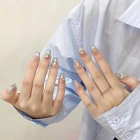 Vente en gros usine de faux ongles à presser faits main de haute qualité avec motif œil de chat français, amovibles et réutilisables