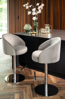 Tabouret de bar moderne à hauteur réglable pivotant avec repose-pieds en velours, chaise de comptoir, mobilier de salle à manger, salon, hôtel, fête, bar, îlot