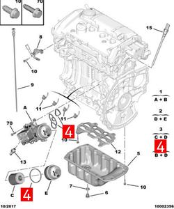 อะไหล่รถยนต์ตัวกรองน้ำมันชุดซีลปะเก็นพลาสติก1103P9มาตรฐานสำหรับ207 3008 <span class=keywords><strong>408</strong></span> 4008สำหรับ C4L DS5 1.6ตัน - Product Image 4