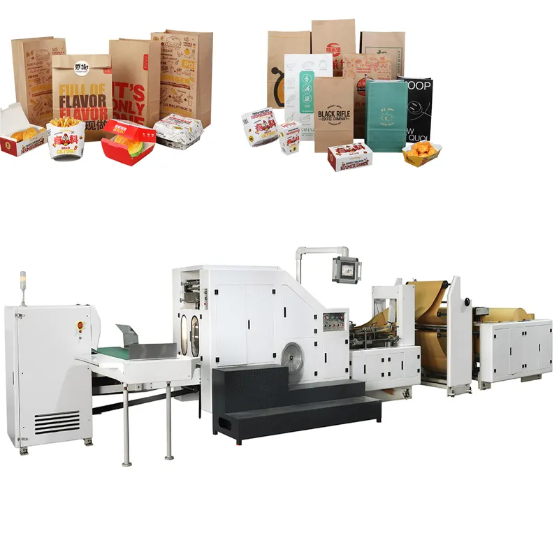 XINKE Machinery Grocery Low Cost Tissue Square Bottom Cheap Shopping Carry Kraft Paper Bag Making Machine