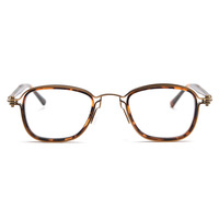Lunettes de vue unisexes pour adultes, faites à la main, rétro artistique, plates, avec monture en métal et miroir, style rond, punk
