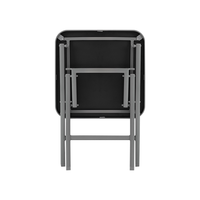 Table d'appoint pliable en verre trempé noir, 50*50*70cm, pieds pliants en métal, table carrée pour patio, jardin, balcon