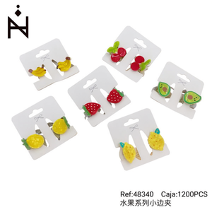 Barrettes à cheveux série fruits, petites barrettes latérales, 1200 pièces par boîte, pour enfants et femmes, accessoires de mode - Product Image 2
