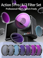 Kit de filtres optiques compatibles avec la caméra sportive DJI Osmo Action 3 / 4 / 5, polariseur CPL et ND8 ND16 ND32 ND64 UV STRA