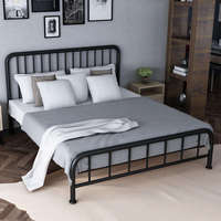 Lit Queen Size Moderne et Simple en Métal et Tissu avec Sommier Intelligent, Style Coréen, Couleur Personnalisable pour Hôtels