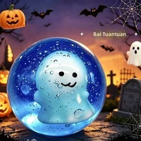 Best-seller transfrontalier : Boule anti-stress souple en caoutchouc phosphorescente à rebond lent, motif tête de citrouille dumpling, pour Halloween