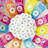 Bonbons à la menthe pressés directement de l'usine, multicolores, goût sucré, emballés individuellement, sac OEM, marque privée, vente en gros en vrac