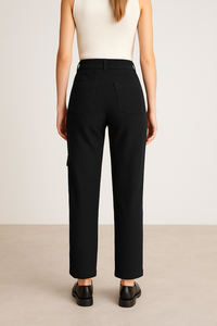 กางเกงคาร์โก้เข้ารูปปกติผ้าปักลายทนทานเป็นมิตรกับสิ่งแวดล้อมสีดำขนาด S M L XL XXL - Product Image 5