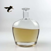Bouteille de brandy en verre de 750 ml avec bouchon verseur facile, base lourde, emballage durable, corps de bouteille en verre épais