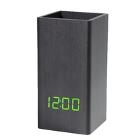Réveil numérique électronique LED avec thermomètre et porte-stylo en cuir PVC – Design moderne et simple pour la rentrée scolaire – Fourniture en gros pour étudiants