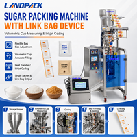 Máquina automática para lavar cacahuetes, polvo, granola, azúcar blanco en sobres, impresión, llenado y envasado.