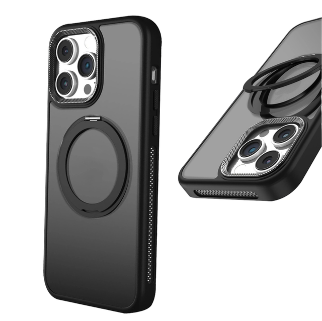 Hot Product Luxury Magnetic Matte Phone Stand Support Wireless Charging Phone case for iphone 16 Pro Max 15 14 13 Pro Cover