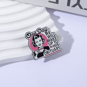 Broche Esmaltado con Frase Divertida de Humor Oscuro Retro: Un Día Despertaremos para Leer su Obituario, Broches, Insignias para Bolsos y Solapas, Joyería, Regalos - Product Image 2