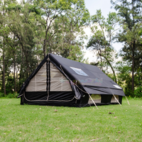 Tente de safari gonflable de luxe à deux chambres avec salle de bain pour SUV, fabrication de tentes connectées