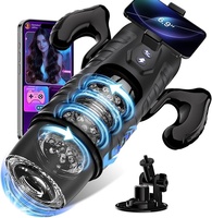 Juguete Sexual Interactivo con IA para Adultos, 7 Modos de Empuje y Rotación, con Mango, Soporte para Teléfono y Base de Succión, Bomba para Pene con Control por Aplicación