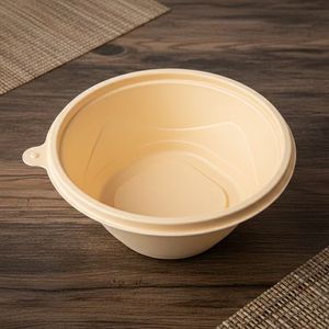 Conteneur alimentaire biodégradable en amidon de maïs écologique de 19,5 cm, boîte à lunch jetable micro-ondable pour la restauration à <span class=keywords><strong>emporter</strong></span> - Product Image 5