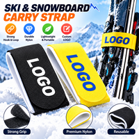 Sangle de ski personnalisée avec logo, fermeture auto-agrippante, rembourrage EVA, réutilisable, réglable, organisateur de câbles pour équipement de snowboard et de sports d'hiver