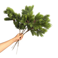 Kunststof gesimuleerde dennennaalden - Norfolk Island Pine Foliage-stijl Tweekleurig zacht kunststof tuin- of kantoorornament Kunstplant