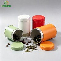 Boîte en métal de 50g pour matcha et emballage de thé en poudre, avec couvercles à vis hermétiques mats, boîtes rondes en métal de 3,5 oz pour la vente en gros