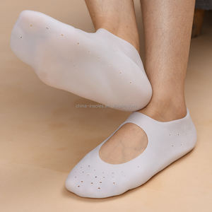 Callosités personnalisées protecteur de soins des pieds, chaussettes en silicone blanches, douces et respirantes, gel hydratant, chaussettes pour femmes - Product Image 2