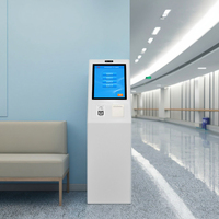Kiosque distributeur de tickets Wintronix 17 pouces avec écran tactile capacitif 10 points, en acier laminé à froid, imprimante thermique, montage au sol, pour banque, hôpital