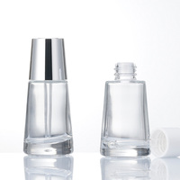 Botol Mini kemasan kosmetik 15 ml, botol minyak penitis kaca dengan pompa putar otomatis, botol Serum Tutup tombol semprot sendiri