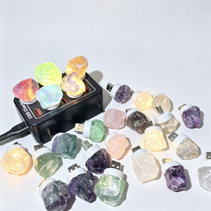Lámpara de Noche de Cristal <span class=keywords><strong>en</strong></span> <span class=keywords><strong>Bruto</strong></span> USB, Mini Lámpara LED Portátil de Piedra Natural, Decoración de Cristal Curativo, Regalo para Dormitorio y Decoración del Hogar - Product Image 1
