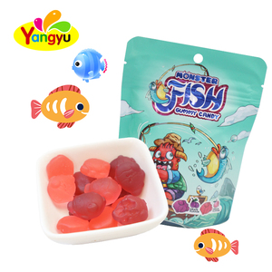 Venta caliente forma de pescado sabor a uva masticable gomoso niños caramelo bolsa embalaje monstruo embalaje sabor afrutado - Product Image 1