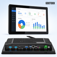 Panel PC Industrial Integrado Gootoox de 12, 13.3, 15.6, 15 y 21.5 Pulgadas con Pantalla Táctil Capacitiva, Sin Ventilador, Clasificación IP65, Montaje en Panel, OEM