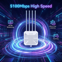 Extenseur WiFi 7 Wavlink pour extérieur, 5100 Mbps, routeur maillé haute vitesse, étanche IP67, portée longue distance 1 km, PoE, blanc, 4 antennes
