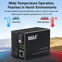 Équipement de fibre optique HAILE, convertisseur de média fibre optique 10M/100M/1000M, 100M monomode monofibre, 1 optique 1 électrique, 80km