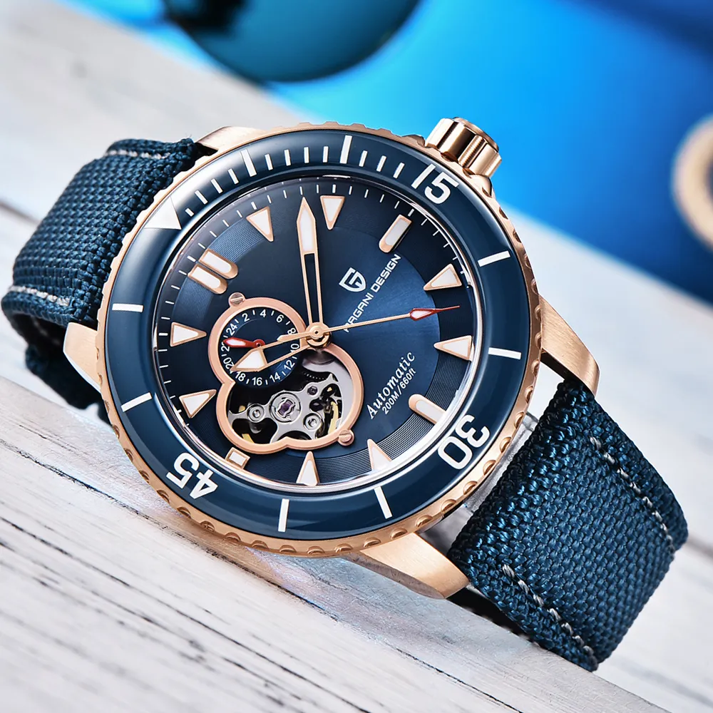 PAGANI DESIGN 1674 Top Brand Men Mechanical Watch for men 100M Waterproof Diving Pilot Watches NH39 clock reloj hombre