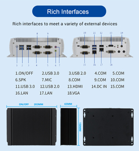 Mini <span class=keywords><strong>PC</strong></span> industriel sans ventilateur Sharerdp Factory Wholesale Core I3 10e génération 10110U, 6 ports COM, double LAN, VGA, 4K, NUC, compatible Win10 et Linux - Product Image 3