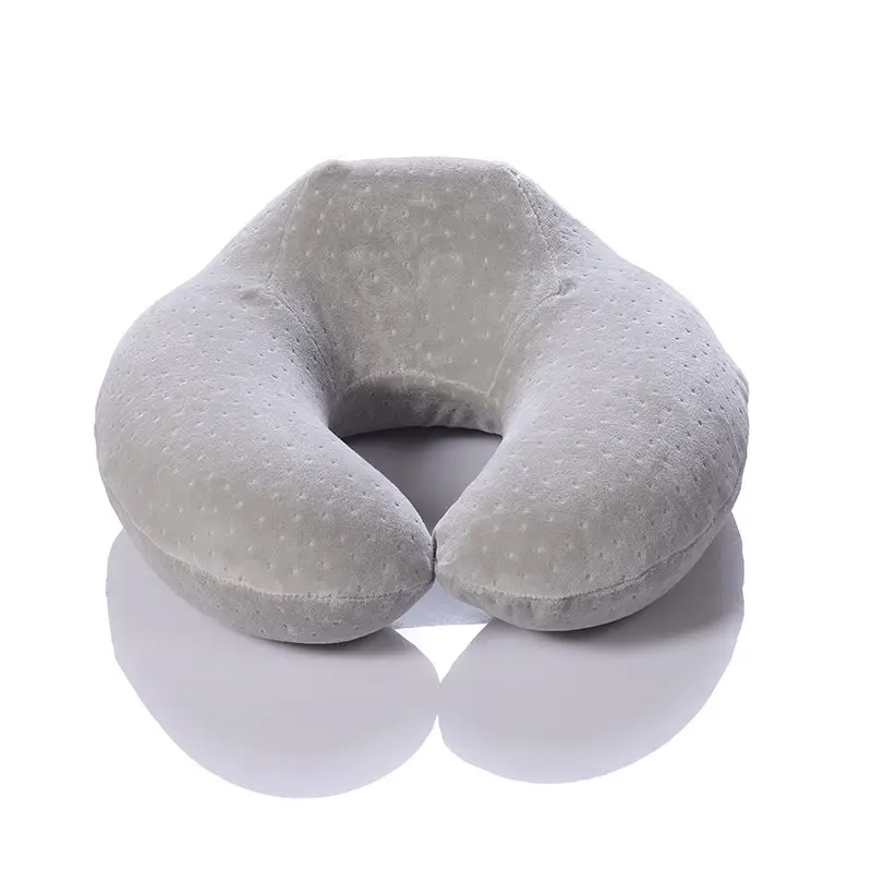 Wholesale Anti Mite and Bacteria Grey Simple Style Unisex U-shape Memory Foam Pillow