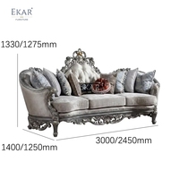 Lit capitonné Versailles Majestic en feuille d'or |   Meubles classiques français de luxe - EKAR FURNITURE
