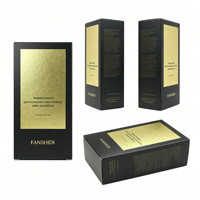 Boîte en carton noir mat à double emboîtement, personnalisable avec logo OEM, écologique, avec dorure à chaud et estampage en relief pour produits de soin de luxe