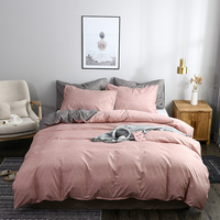 Couleur unie moderne confortable housse de couette taies d'oreiller ensemble couette ensemble de literie luxe 3PC King Queen Size pour hôtel usage domestique