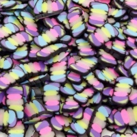 Vente en gros 1KG/Sac Tranches de pâte polymère de luxe assorties en forme de nœud, Matériel DIY pour la décoration des ongles