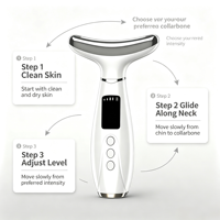 Masseur de cou pour femmes et hommes |   Coffret Liftant et Raffermissant pour le Visage |   Appareil de bien-être par vibration, chaleur et froid |   Outil de soin du cou Glow Neck Care |   Cadeau de Noël