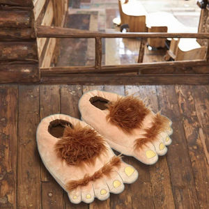Yenilikçi Cosplay Komik Kışlık Tüylü Vahşi Canavar Hobbit Ayak Terliği Kadın Erkek Ev Ayakkabıları - Product Image 4