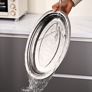 Assiette de service ovale en titane pur pour plats de poisson, style moderne, passe au lave-vaisselle, non toxique et durable - Product Image 4