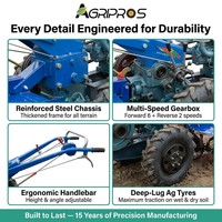 Tracteur à chenilles 8-22HP avec moteur diesel, motoculteur multifonctionnel pour petites exploitations et terrains en pente, mini-tracteur avec démarrage électrique