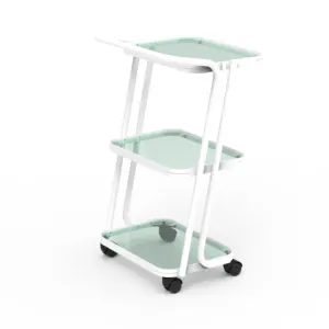 Neue 3 Tier Glas ästhetische Trolley schwarz Luxus Beauty Salon Möbel moderne Salon Möbel Set Kunststoff Erwachsenen Schlafzimmer