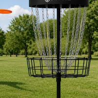 Kit de Démarrage de Disc Golf : 3 Disques (Driver, Midrange, Putter) en Plastique et Acier, Panier Portable, Sac de Transport – Idéal pour Débutants