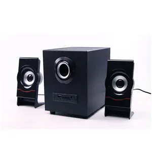 3 horns Wooden pc computer speaker 3d surround bass 2.1 wireless audio amplifiers factory price