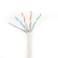 Kabel Ethernet Cat8 S/FTP 100m 305m 22AWG 2000MHz 40Gbps Berpelindung Ganda Tembaga Murni untuk Pusat Data & Ruang Server