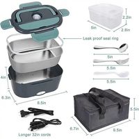 Cuiseur à Riz Intelligent Chauffant Vapeur, Boîte Repas Bento Électrique Portable avec Poignée pour Voyage